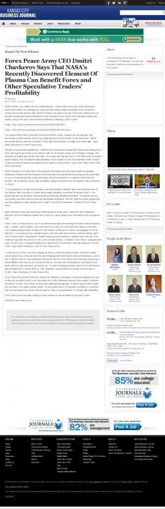 Forex Peace Army | Benefits of Plasma-Kansas City Business Journal- Forex Trading