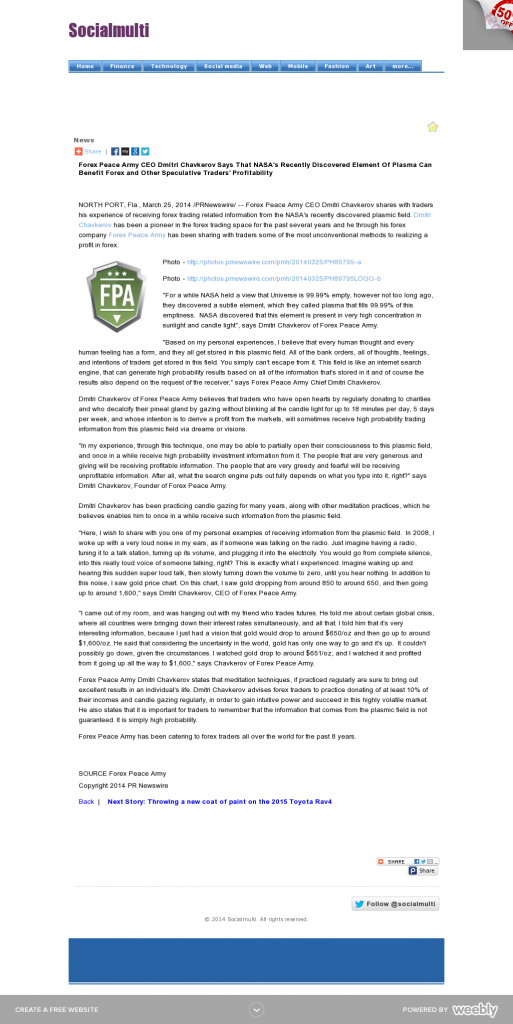 Forex Peace Army | Benefits of Plasma-Socialmulti- Forex Trading