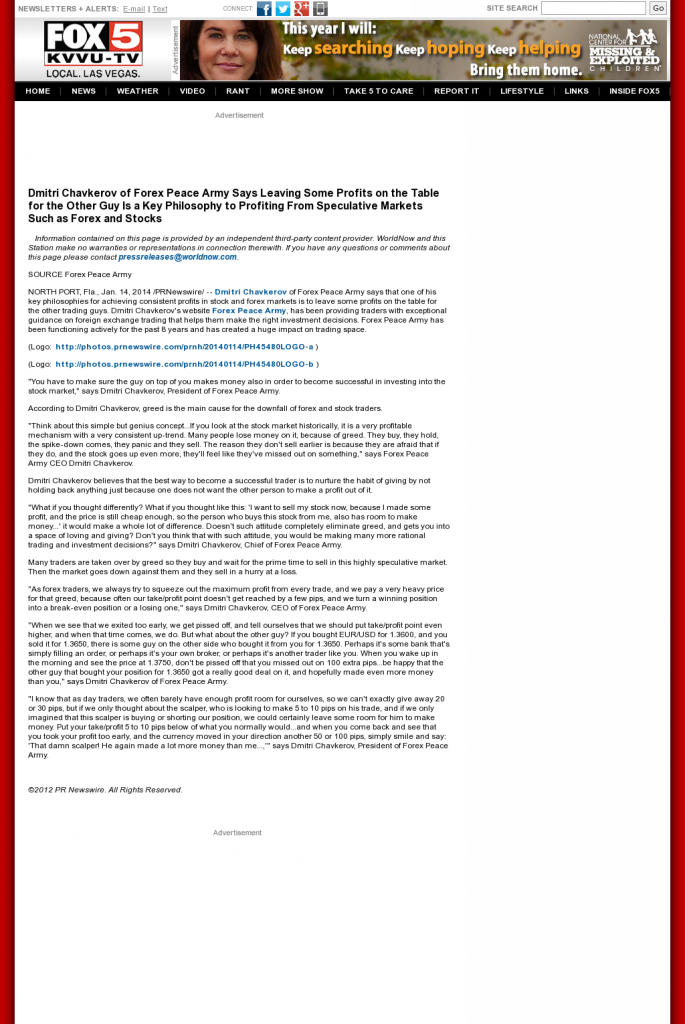 Dmitri Chavkerov | Speculator Attitude -KVVU-TV FOX-5 (Las Vegas, NV)- Greed Factor