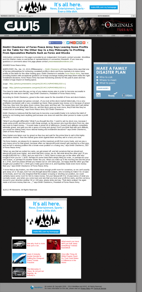 Dmitri Chavkerov | Speculator Attitude -KXVO-TV CW-15 (Omaha, NE)- Greed Factor