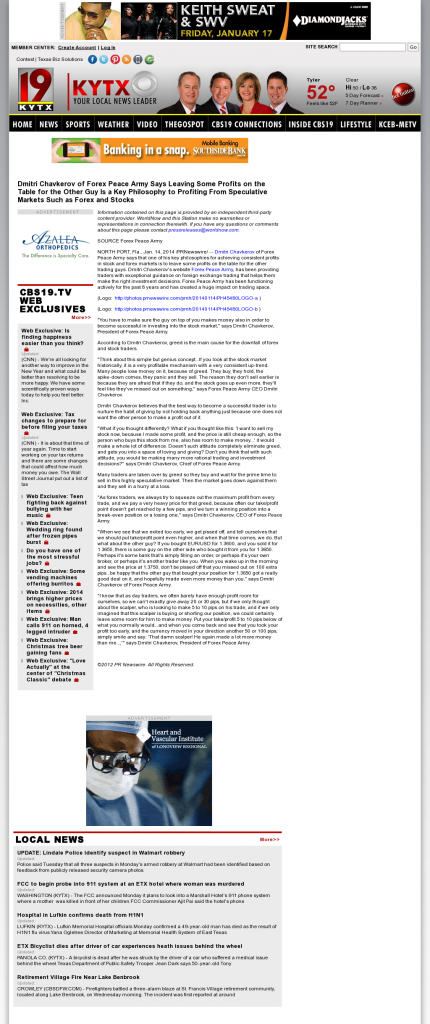 Dmitri Chavkerov | Speculator Attitude -KYTX CBS-19 (Tyler, TX)- Greed Factor
