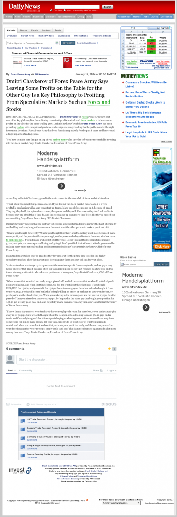 Dmitri Chavkerov | Speculator Attitude -Los Angeles Daily News (Woodland Hills, CA)- Greed Factor