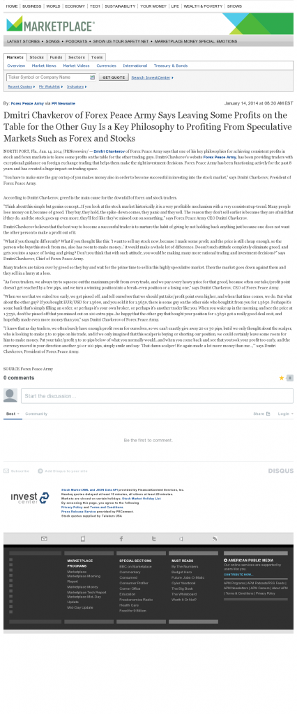 Dmitri Chavkerov | Speculator Attitude -Marketplace from American Public Media- Greed Factor