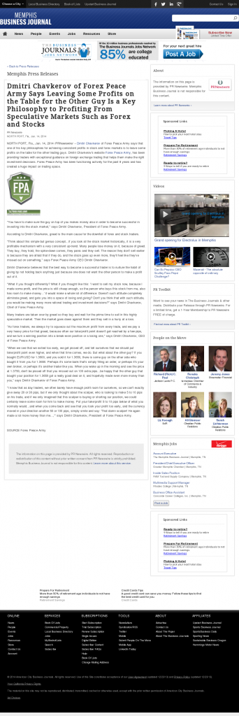 Dmitri Chavkerov | Speculator Attitude -Memphis Business Journal- Greed Factor