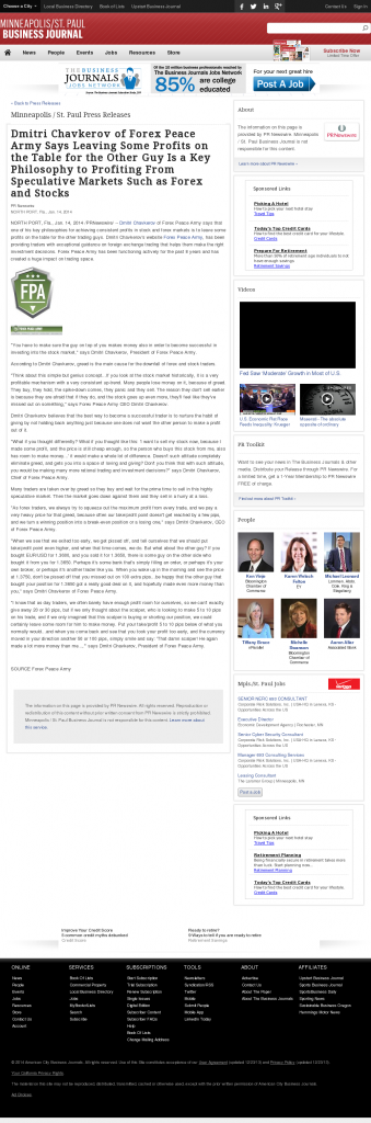 Dmitri Chavkerov | Speculator Attitude -Minneapolis / St. Paul Business Journal- Greed Factor