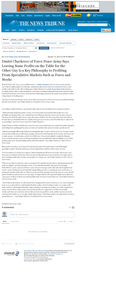 Dmitri Chavkerov | Speculator Attitude -News Tribune (Tacoma, WA)- Greed Factor